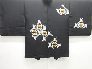 斜め格子に向かい蝶模様刺繍絵羽織